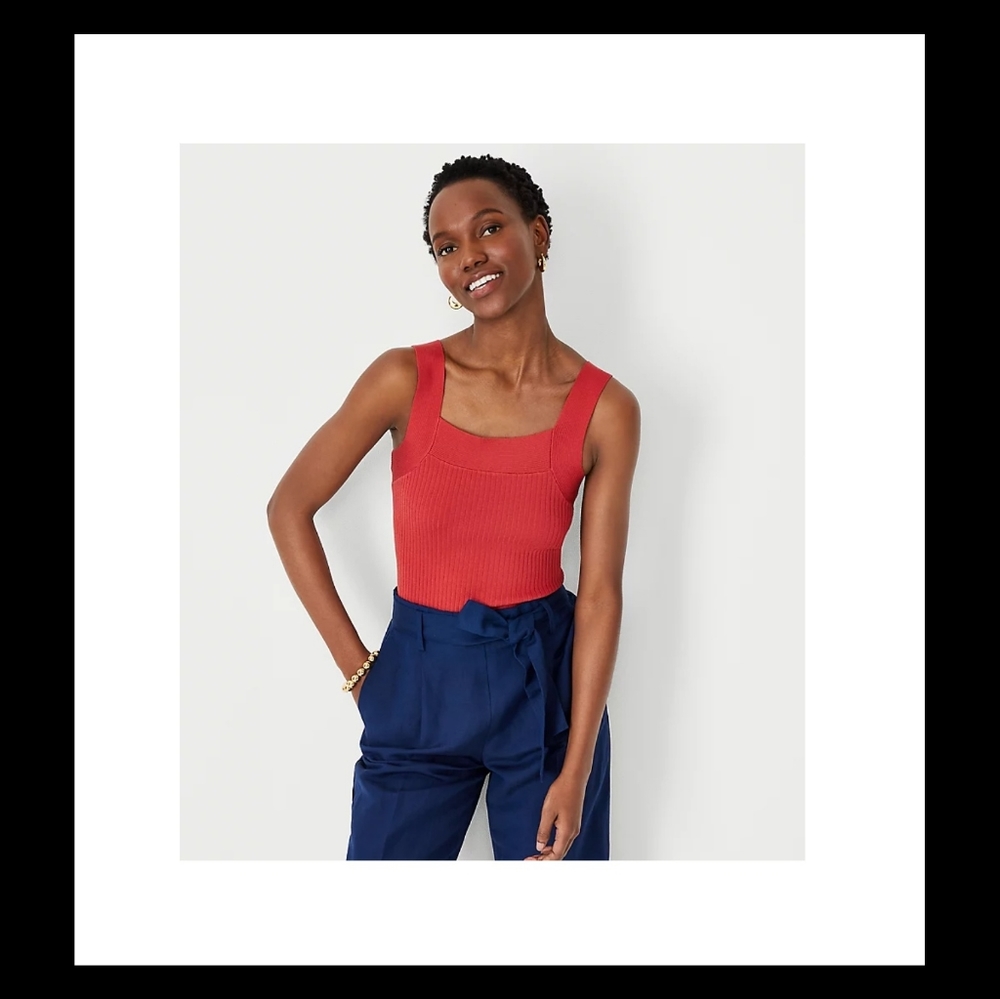 NWT Ann Taylor Ribbed Shell Tank - Picture 3 of 4